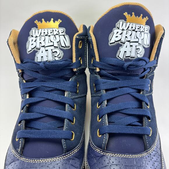 EWING ATHLETICS “Where Brklyn At?“ 33 HI Navy /Gold Athletic Shoes Mens Size 10 - Picture 5 of 12